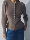 Lichtbruine cardigan shaine lushia