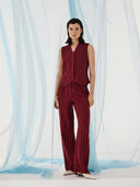 Rode linnen pantalon claritte pants