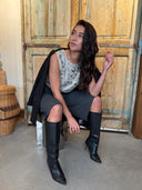 Zilveren glitter top magnolia