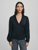 Zwarte top met overslag blakey maluca