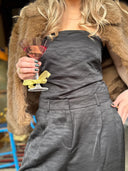 Zwarte strapless top spencer