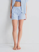 Blauwe short met borduursel wabean