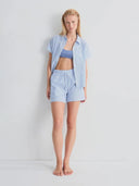 Blauwe short met borduursel wabean