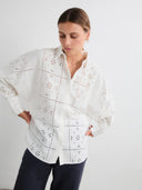 Witte broderie blouse cal java