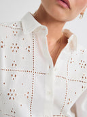 Witte broderie blouse cal java
