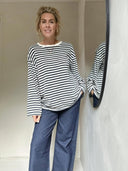 Blauw gestreepte longsleeve anna
