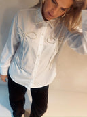 Witte blouse met parels billy pearl