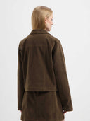 Bruine suède jacket marie faux suede jacket