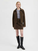 Bruine suède jacket marie faux suede jacket