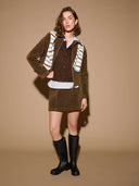 Bruine suède jacket marie faux suede jacket