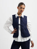 Denim gilet met striksluiting jada