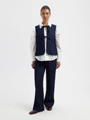 Denim gilet met striksluiting jada