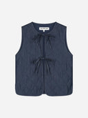 Denim gilet met striksluiting jada