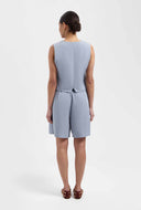 Lichtblauw pleated suit short blair