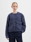 Blauwe tweed jas susie tweed jacket