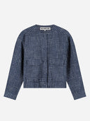Blauwe tweed jas susie tweed jacket