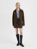 Bruine suede rok pennie
