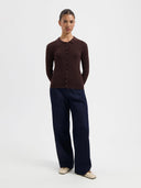 Donker bruine wnie polo knit
