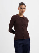 Donker bruine wnie polo knit