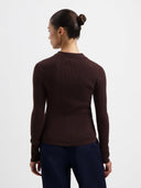 Donker bruine wnie polo knit