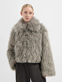 Grijze fake fur jacket nara