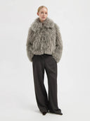 Grijze fake fur jacket nara