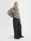 Grijze fake fur jacket nara