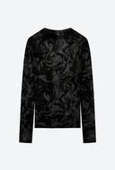 Zwarte longsleeve izzie velvet top