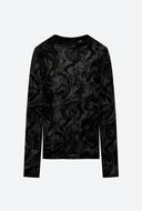 Zwarte longsleeve izzie velvet top