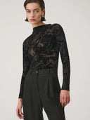 Zwarte longsleeve izzie velvet top