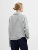 Licht grijze polo cardigan lillie