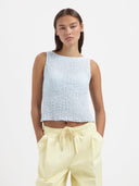 Lichtblauwe smock top june