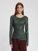 Groen geruite mesh top lila