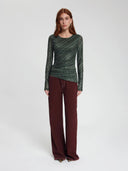 Groen geruite mesh top lila