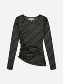 Groen geruite mesh top lila