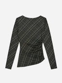 Groen geruite mesh top lila