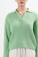 Groene trui mila polo neck