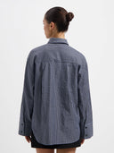 Oversized gestreepte blouse ruby