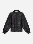 Zwarte blouse met bloemenprint jannie