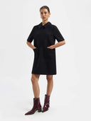 Zwarte jurk effie tweed dress