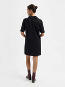 Zwarte jurk effie tweed dress