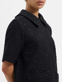 Zwarte jurk effie tweed dress