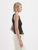 Donkergrijze top met structuur june