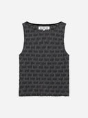 Donkergrijze top met structuur june