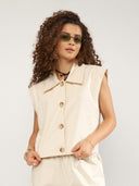 Beige gilet nusunna