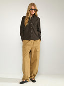 Bruine gestreepte blouse nusonya