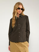Bruine gestreepte blouse nusonya