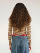 Gestreepte mesh top nusine