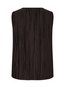 Donkerbruine plisse top nucassy