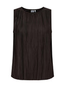 Donkerbruine plisse top nucassy